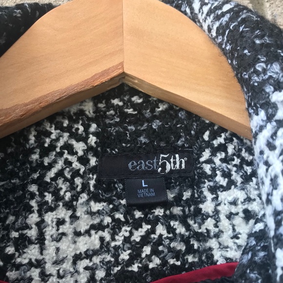 Black and White Plaid Pea Coat - Picture 4 of 7